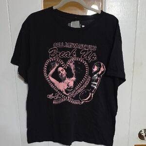NWT Selena Gomez Womens/Juniors Graphic T-Shirt Call Me When You Break Up Sz‎ XL